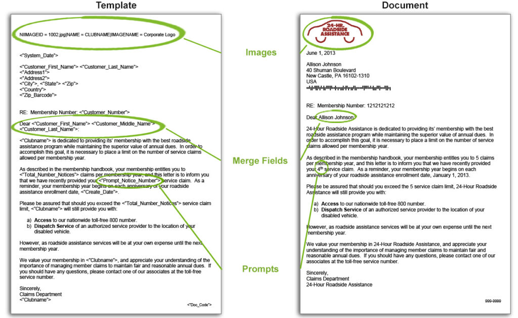 P&C Insurance Example - Roadside Services Claim Letter